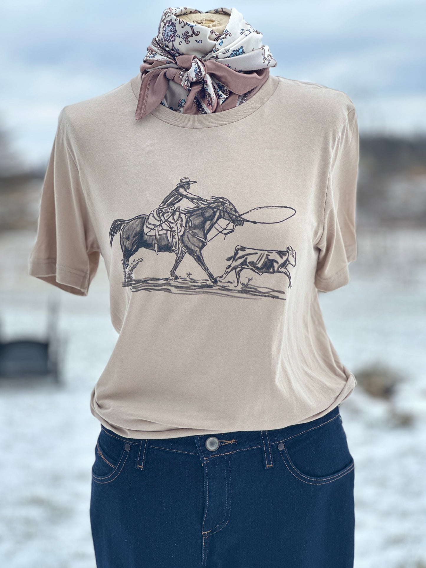 Vintage Break Away Roper Rodeo Cowgirl Graphic T-shirt