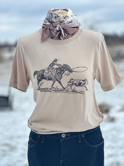 Vintage Break Away Roper Rodeo Cowgirl Graphic T-shirt