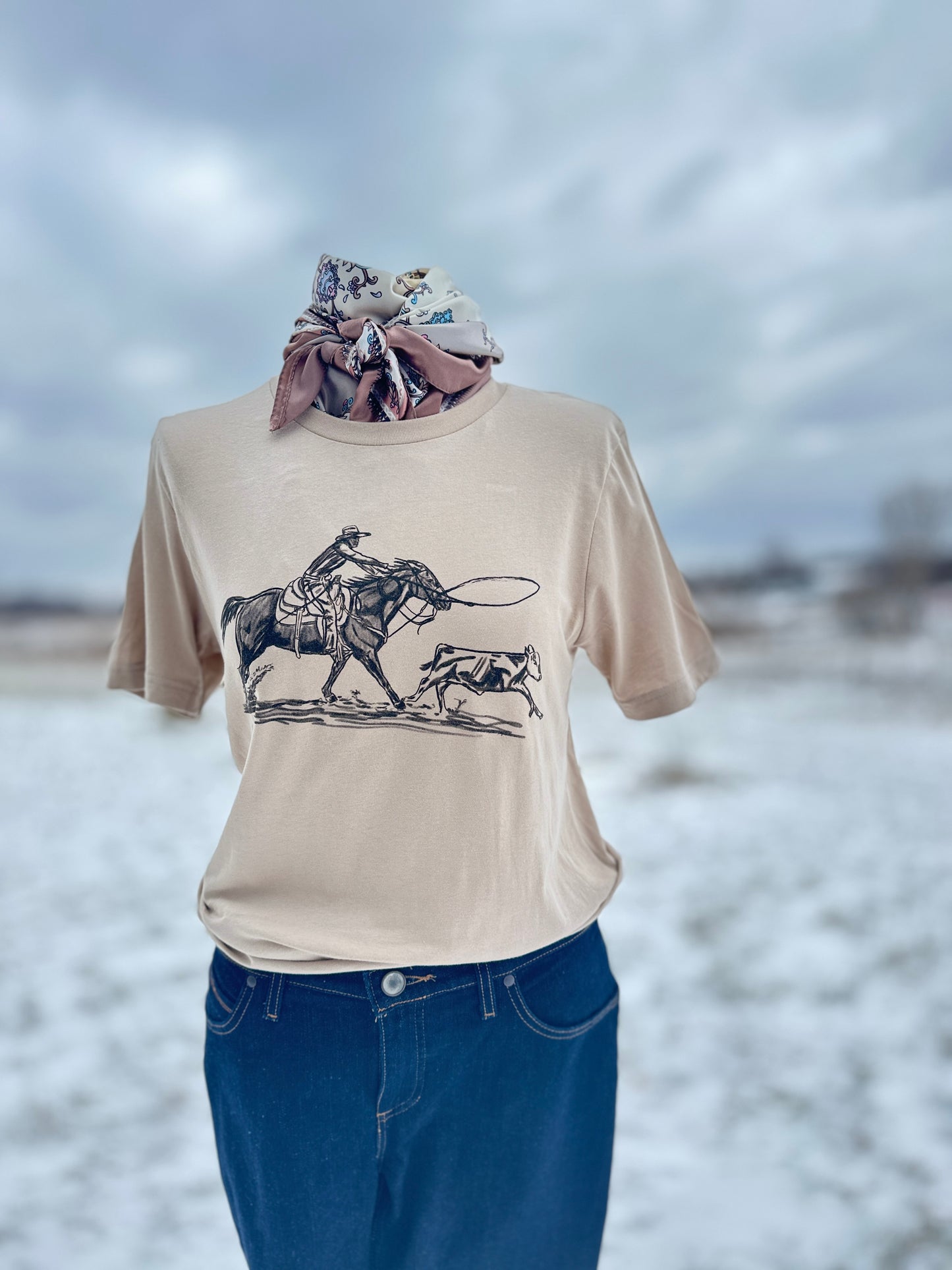 Vintage Break Away Roper Rodeo Cowgirl Graphic T-shirt