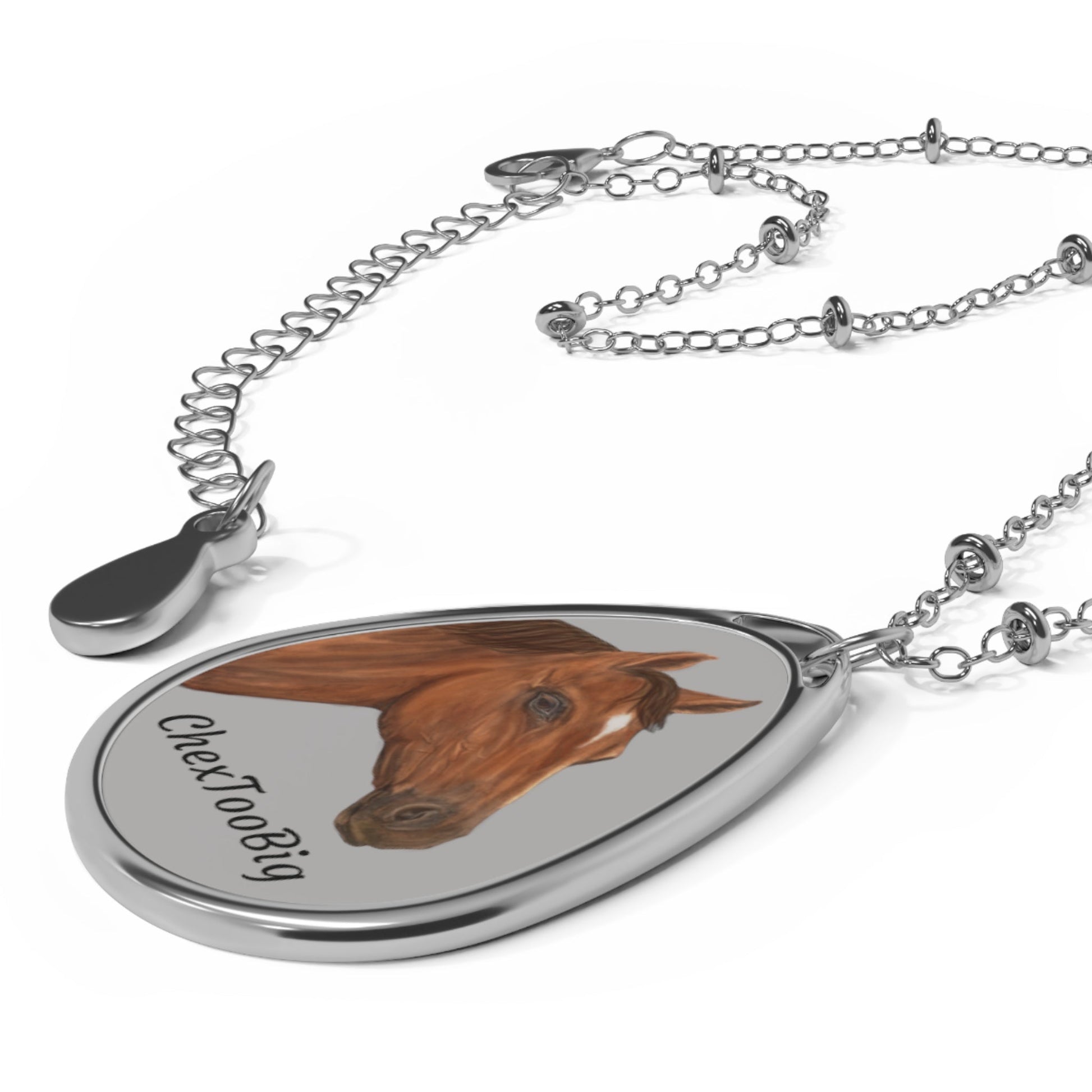 Custom Name Horse Oval Necklace Millville Ridge Farm