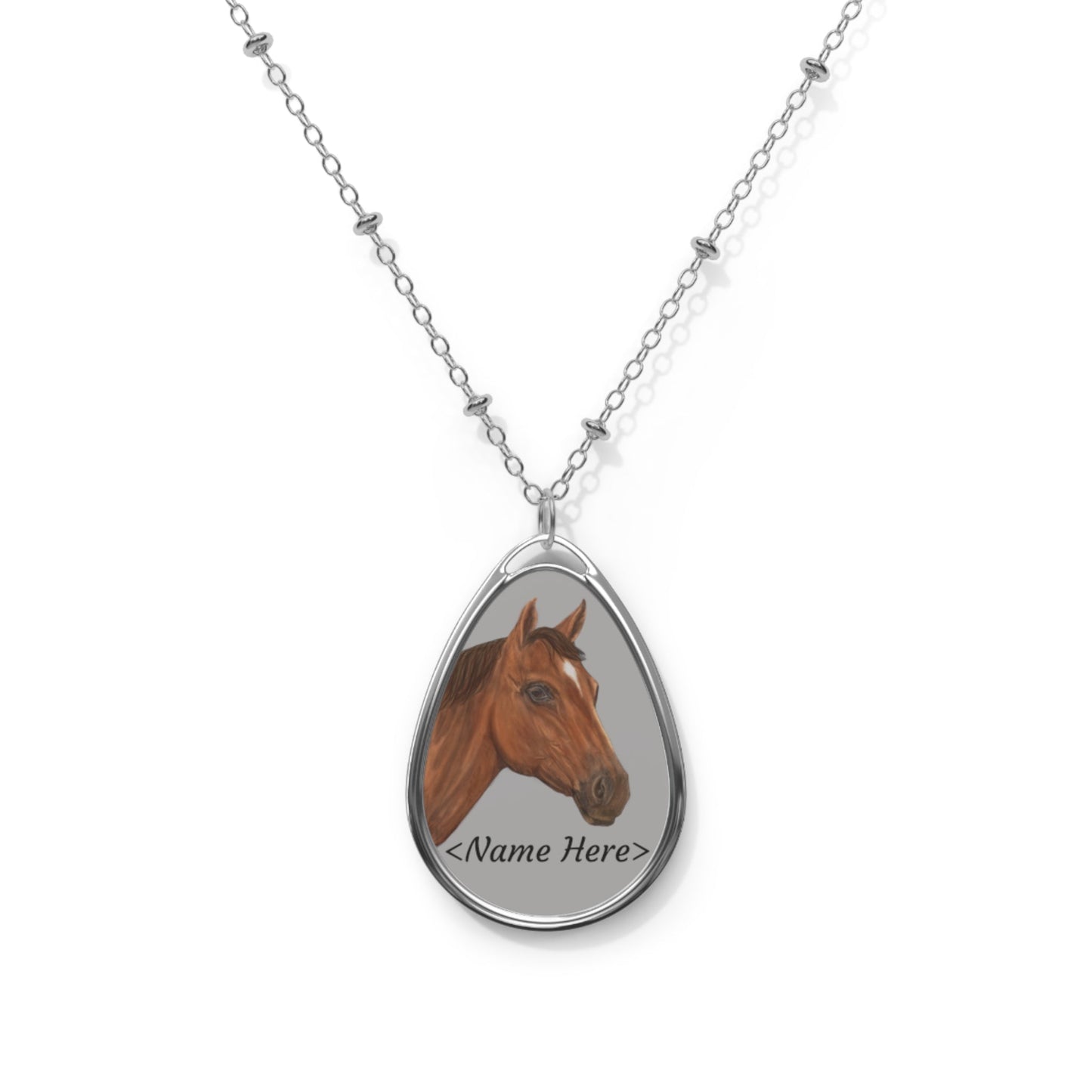 Custom Name Horse Oval Necklace Millville Ridge Farm