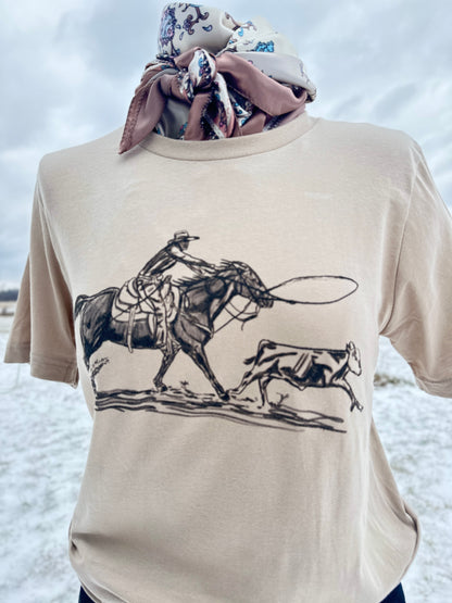 Vintage Break Away Roper Rodeo Cowgirl Graphic T-shirt