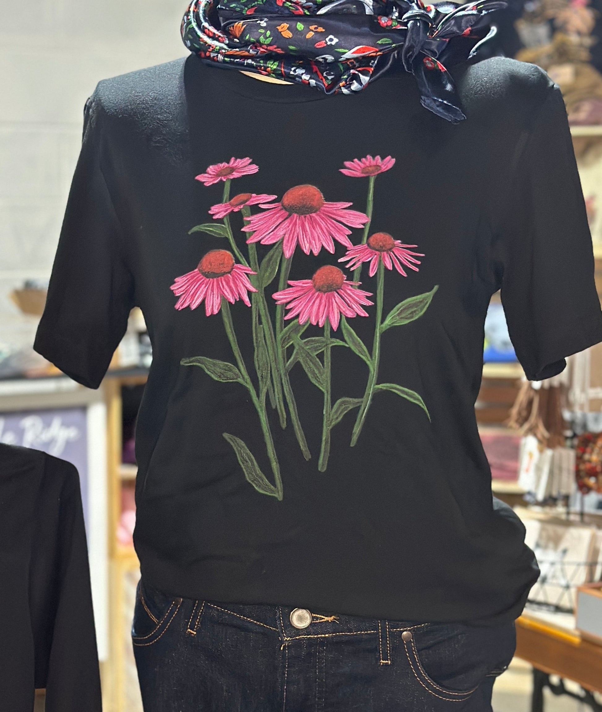 Echinacea Cone Flower T-shirt Millville Ridge Farm