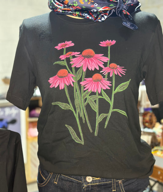 Echinacea Cone Flower T-shirt Millville Ridge Farm