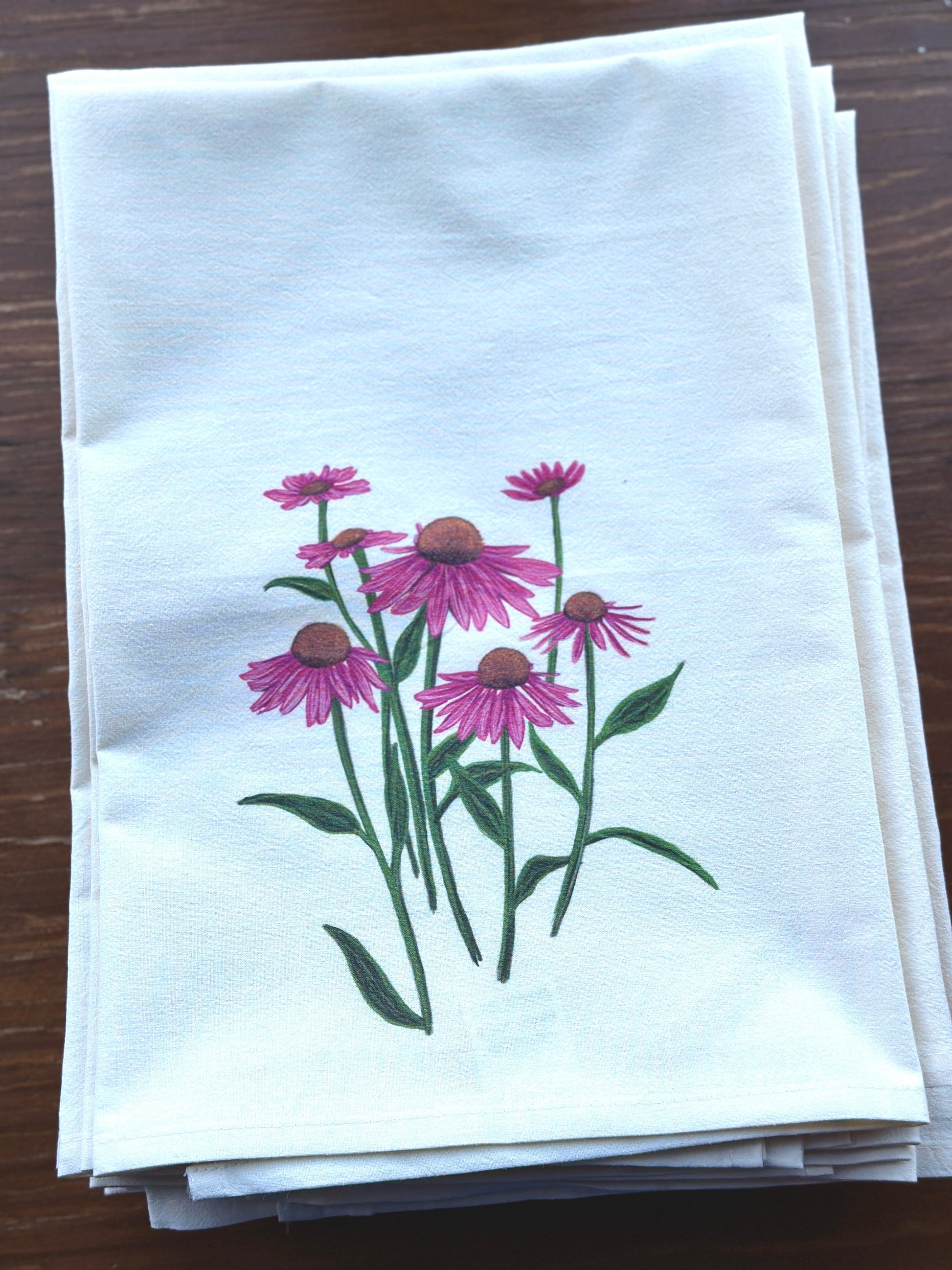 Echinacea Flower Farmhouse Towel Millville Ridge Farm