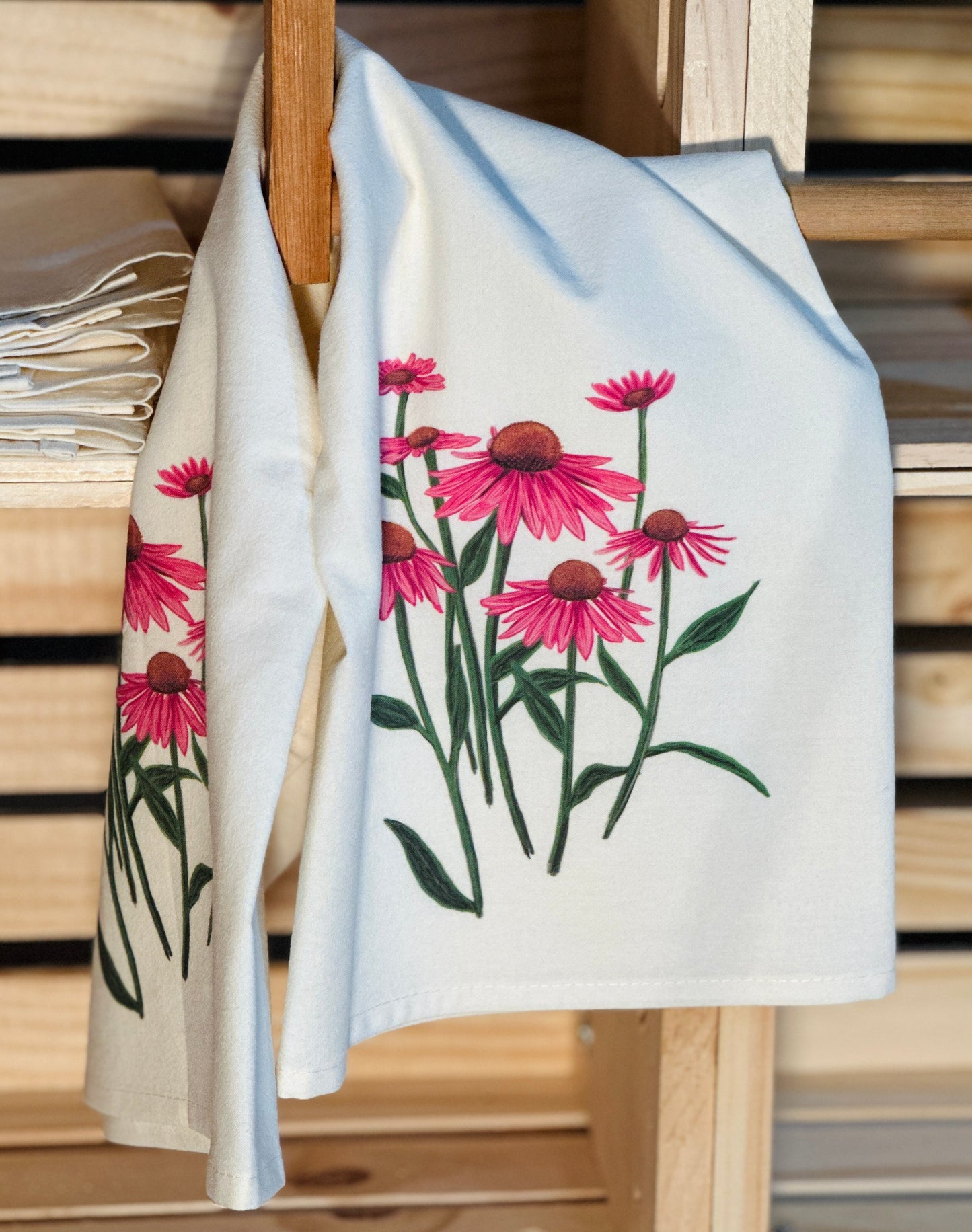 Echinacea Flower Farmhouse Towel Millville Ridge Farm