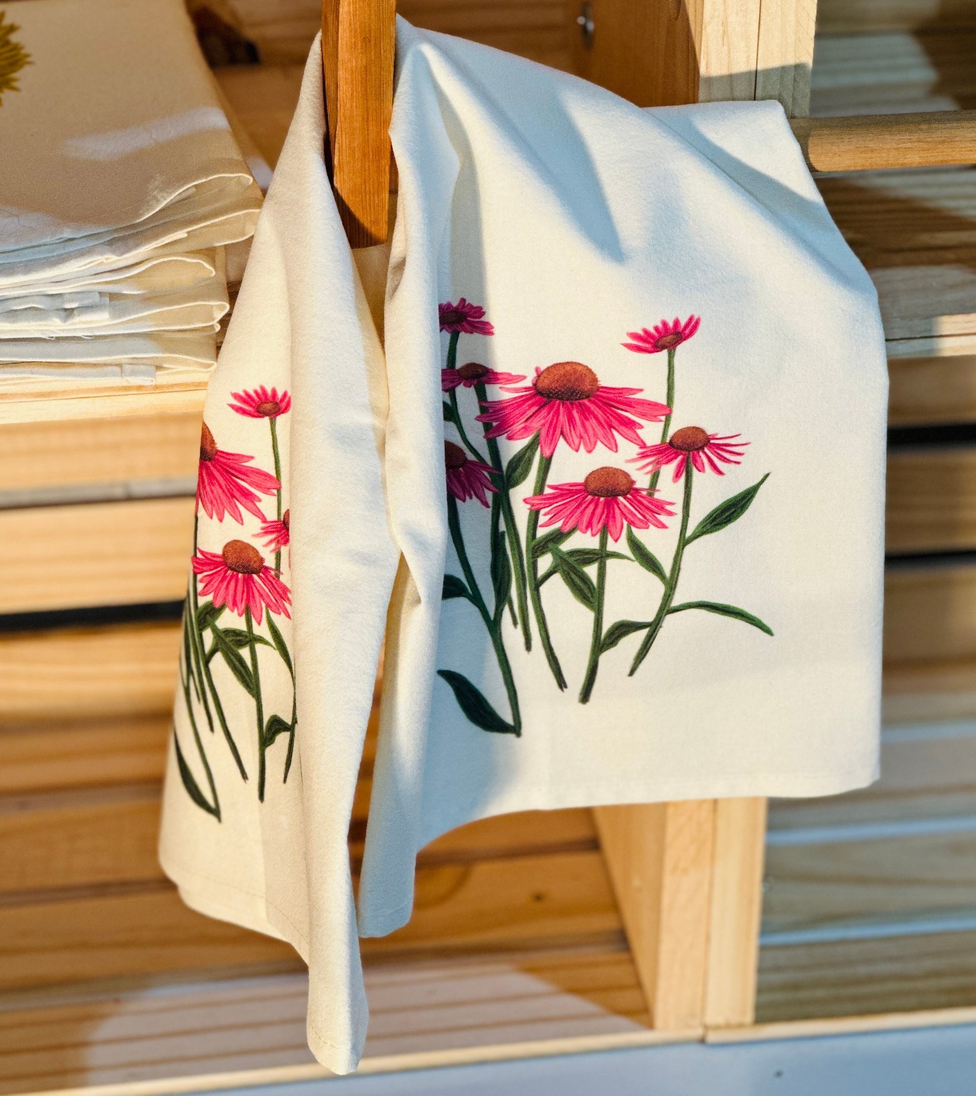 Echinacea Flower Farmhouse Towel Millville Ridge Farm