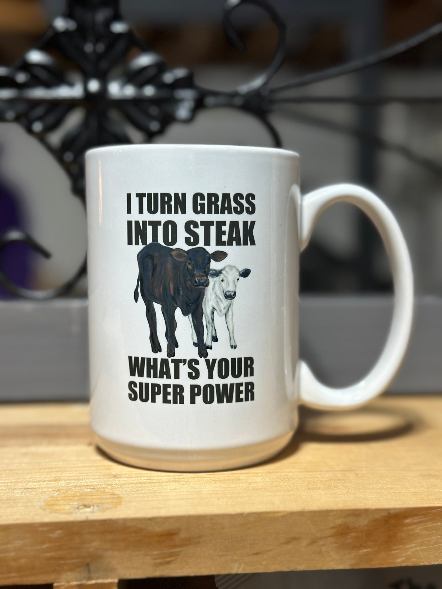 Grass into Steak 15 oz Mug Millville Ridge Farm