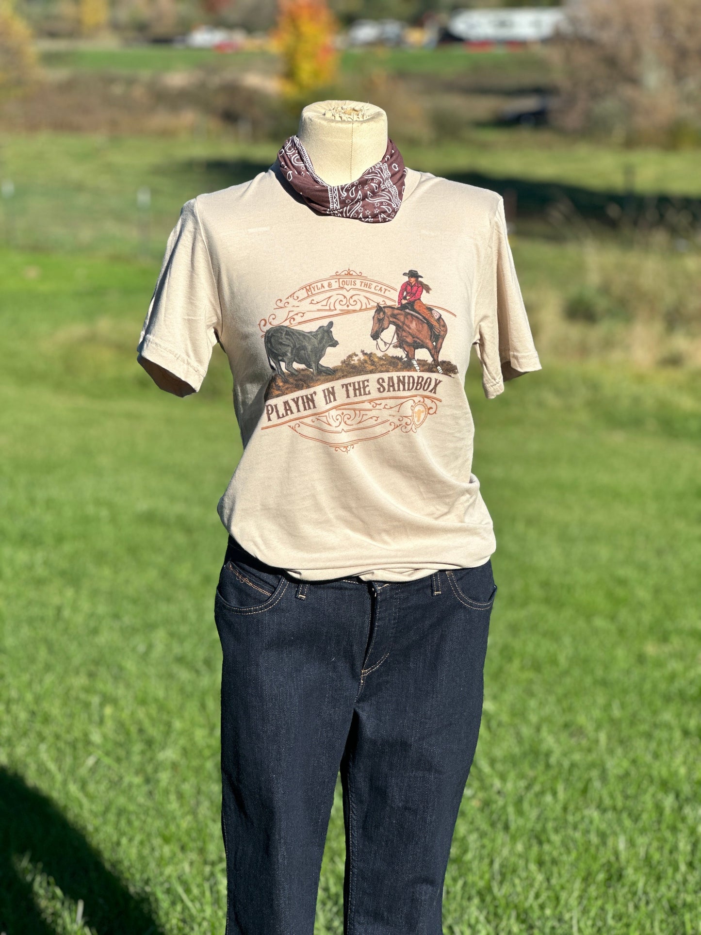 Playin' In the Sandbox Cutting Horse Graphic T-shirt Millville Ridge Farm