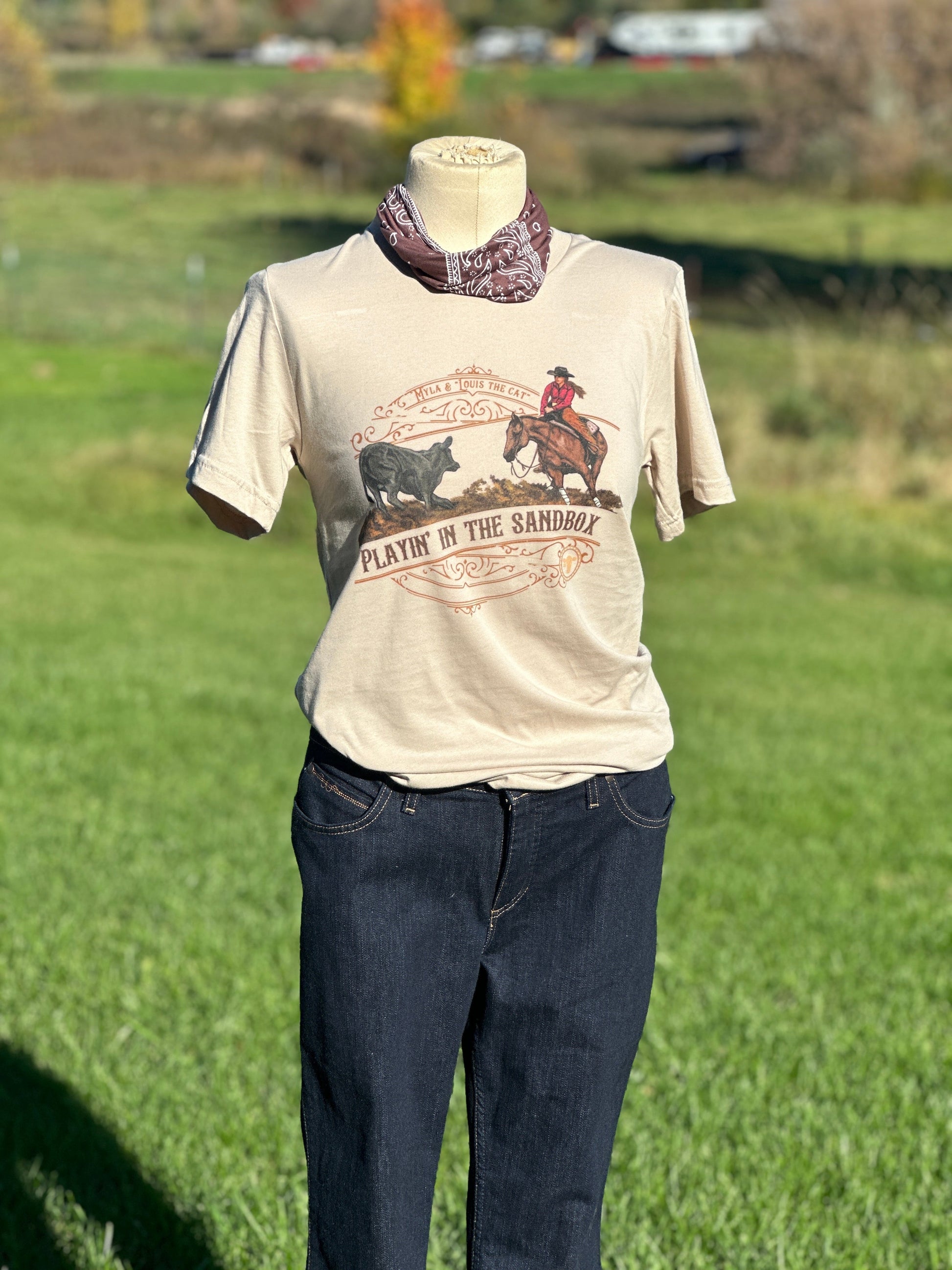 Playin' In the Sandbox Cutting Horse Graphic T-shirt Millville Ridge Farm