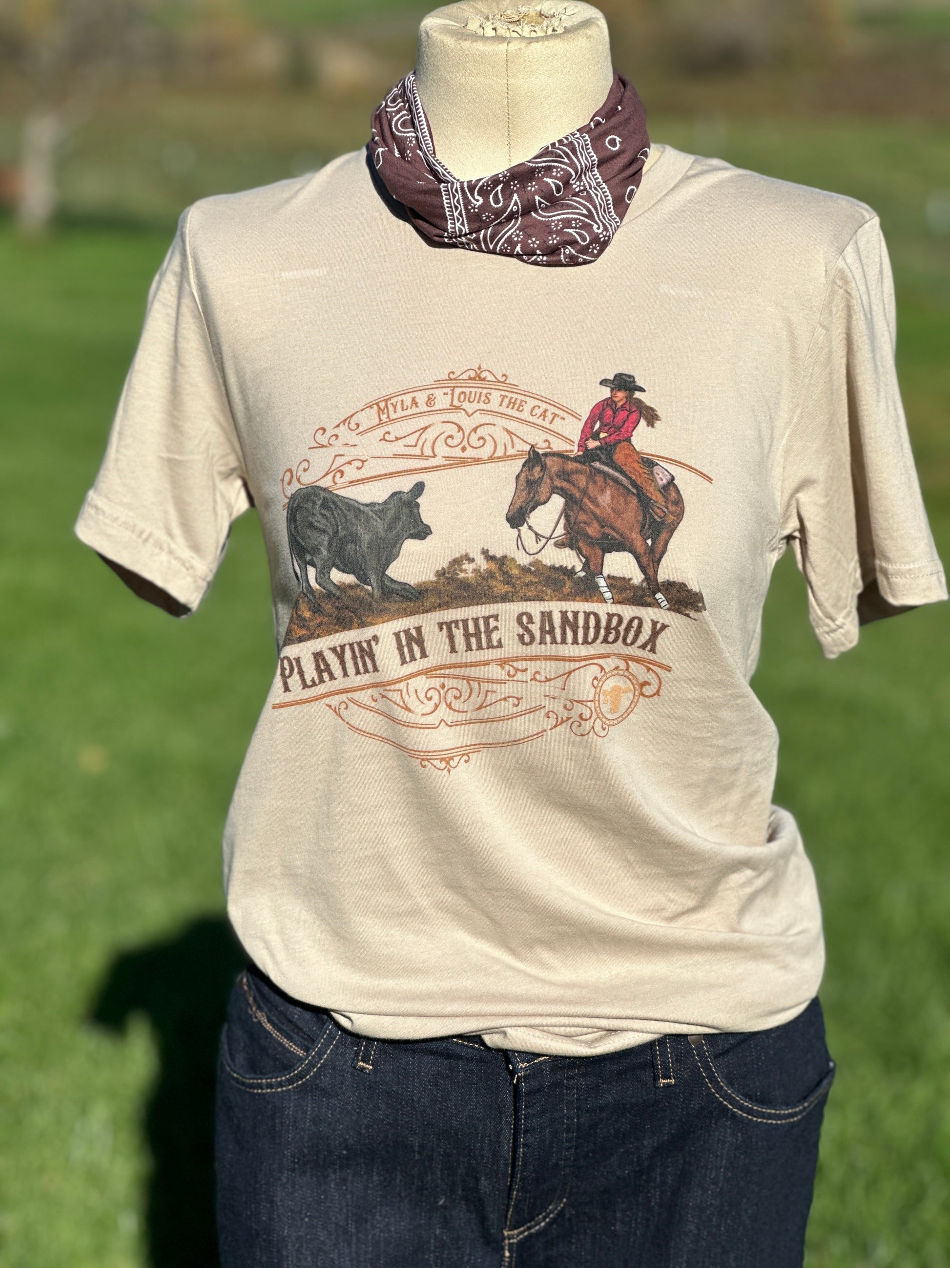 Playin' In the Sandbox Cutting Horse Graphic T-shirt Millville Ridge Farm