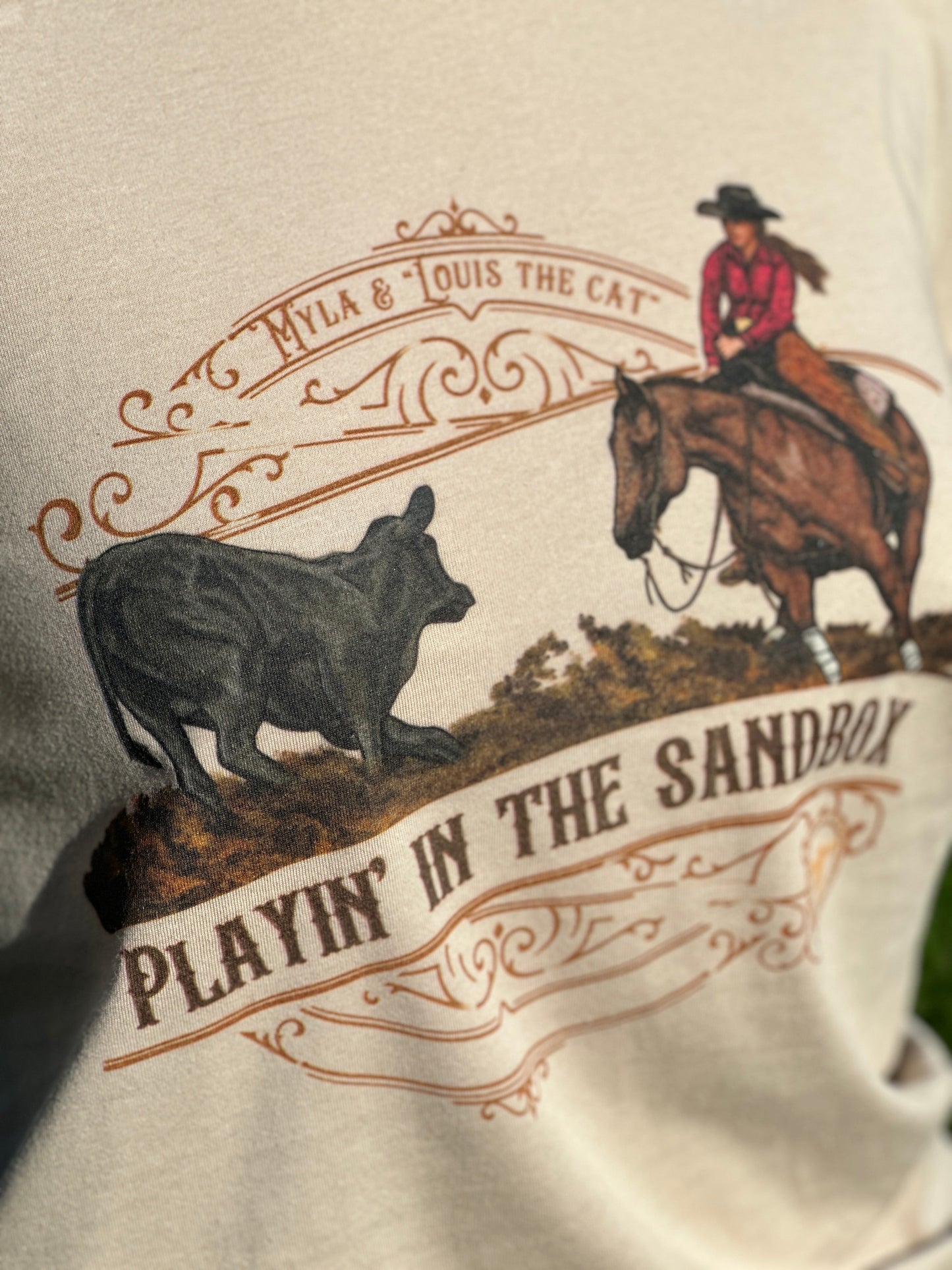 Playin' In the Sandbox Cutting Horse Graphic T-shirt Millville Ridge Farm