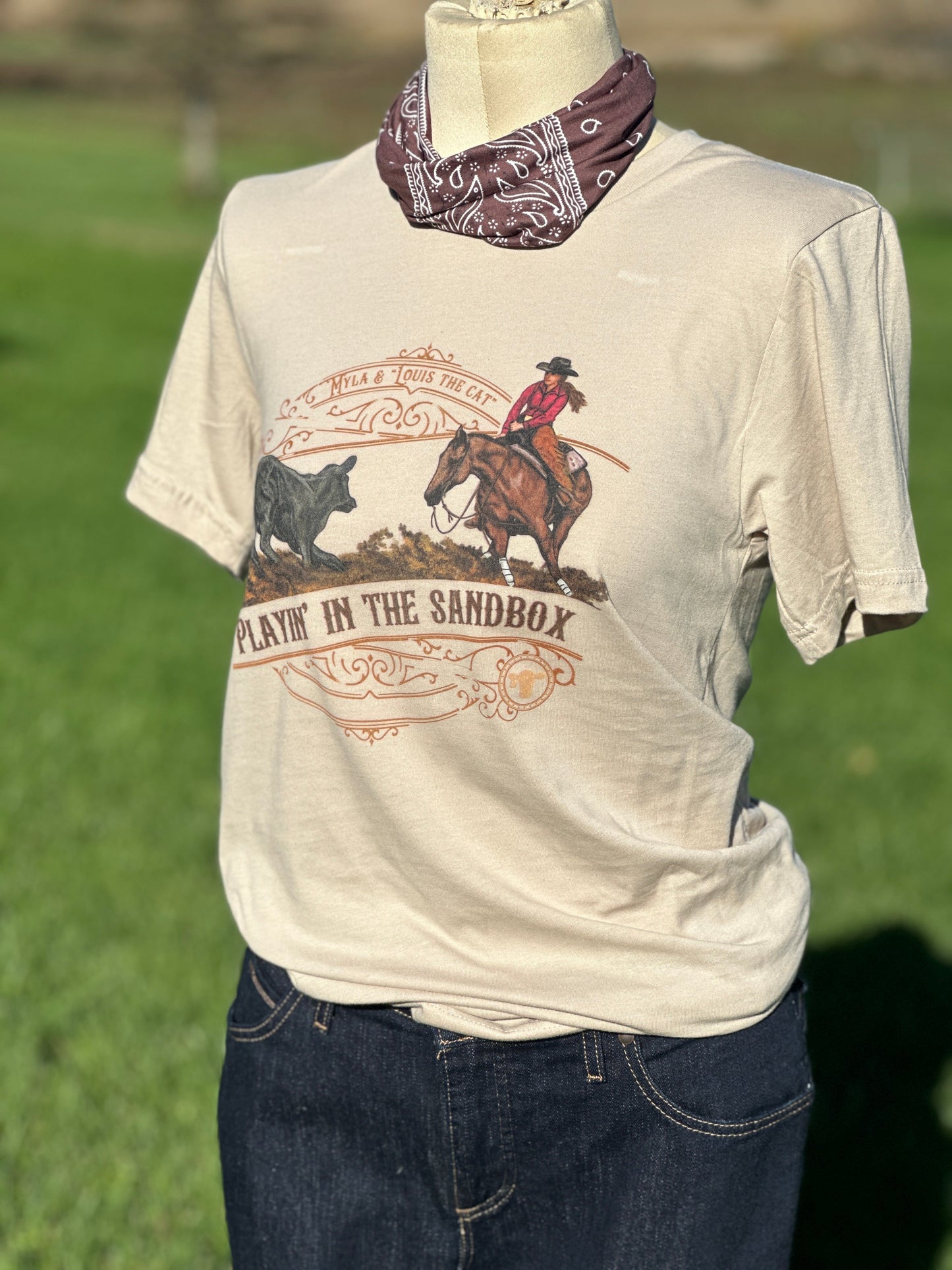 Playin' In the Sandbox Cutting Horse Graphic T-shirt Millville Ridge Farm