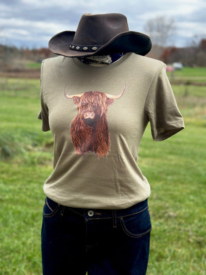 Scottish Highland Bull T-shirt Millville Ridge Farm