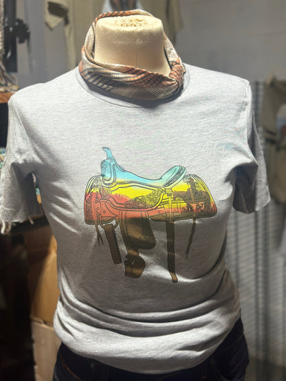 Sunset Saddle Graphic T-shirt Millville Ridge Farm