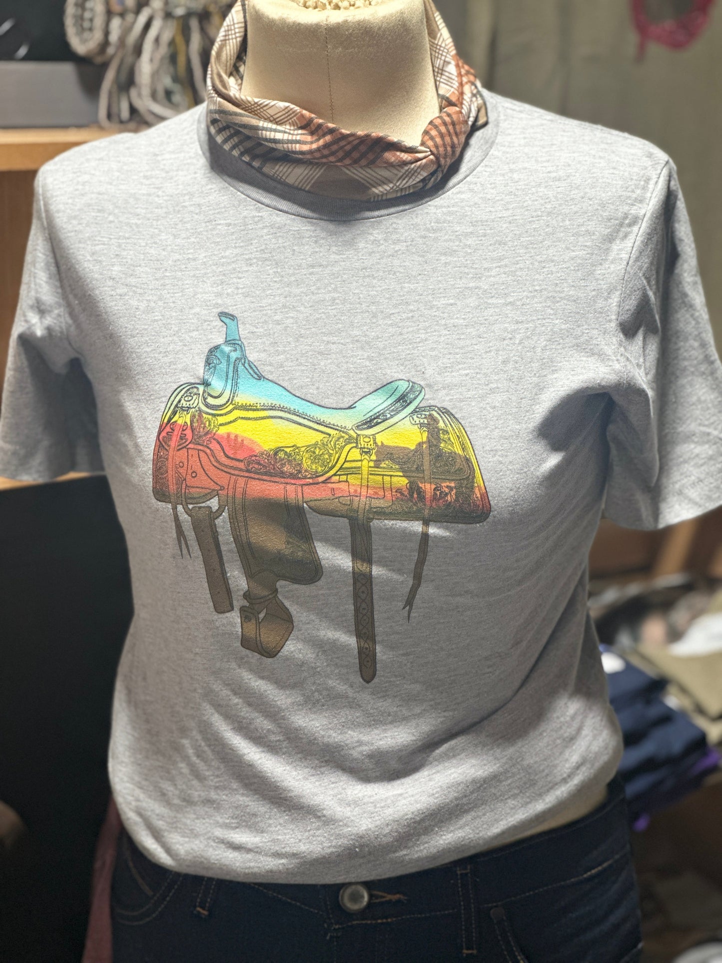 Sunset Saddle Graphic T-shirt Millville Ridge Farm