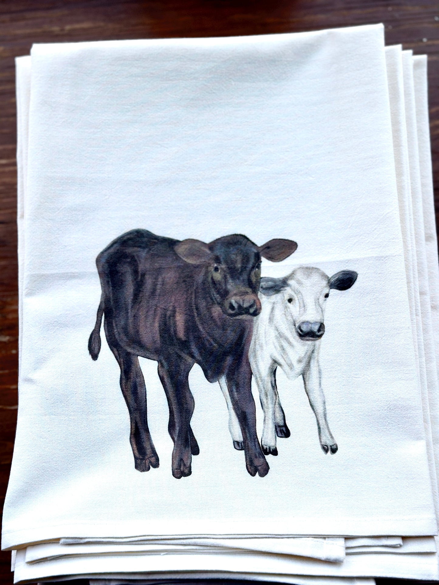 Sweet Beef Calves Farmhouse Towel Millville Ridge Farm