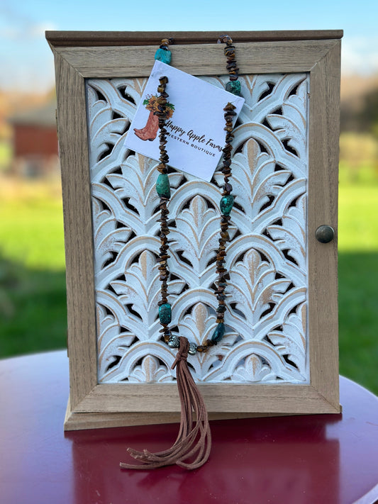 Tiger Eye Tassel Necklace Millville Ridge Farm