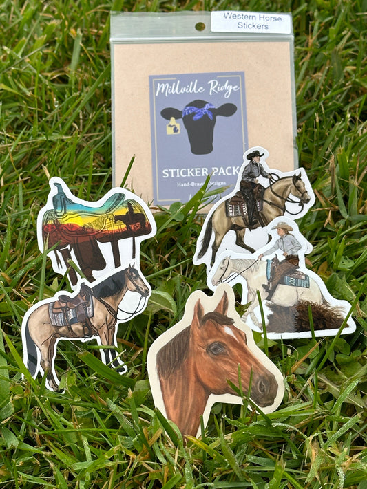 Western Horse Sticker Pack Millville Ridge Farm