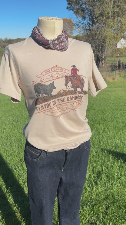 Playin' In the Sandbox Cutting Horse Graphic T-shirt